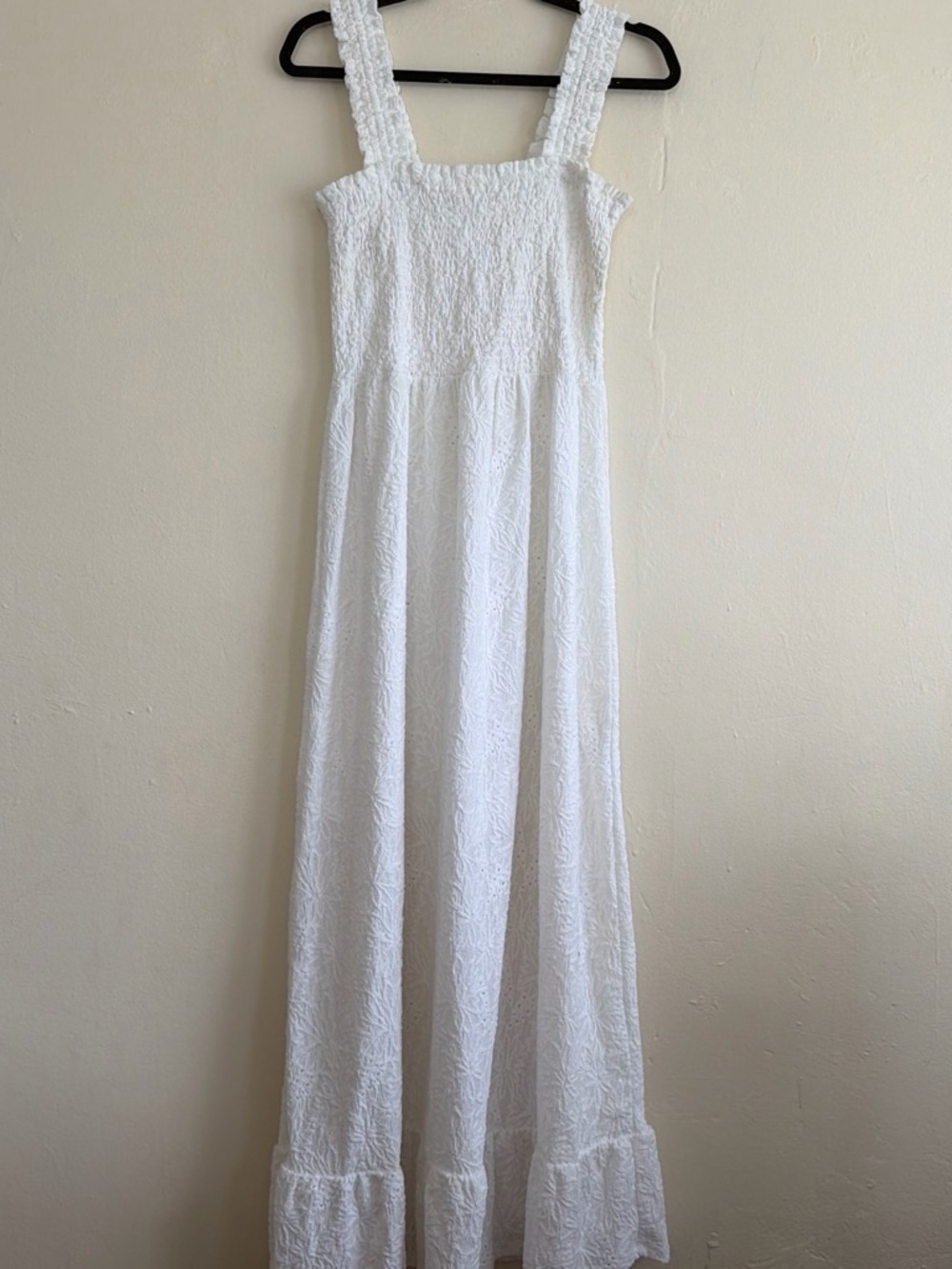 Michael Kors White Smocked Maxi Sundress
